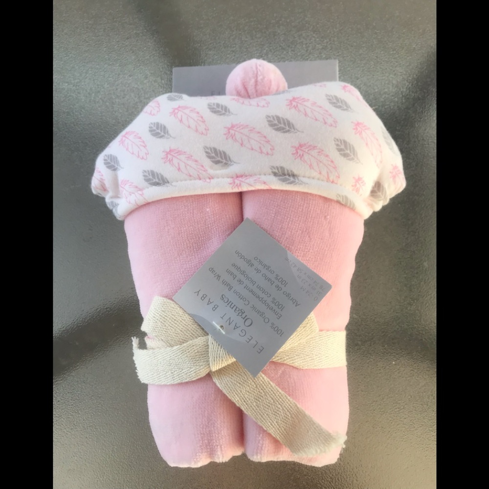 Elegant Baby Organics Feather Bath Hooded Towel